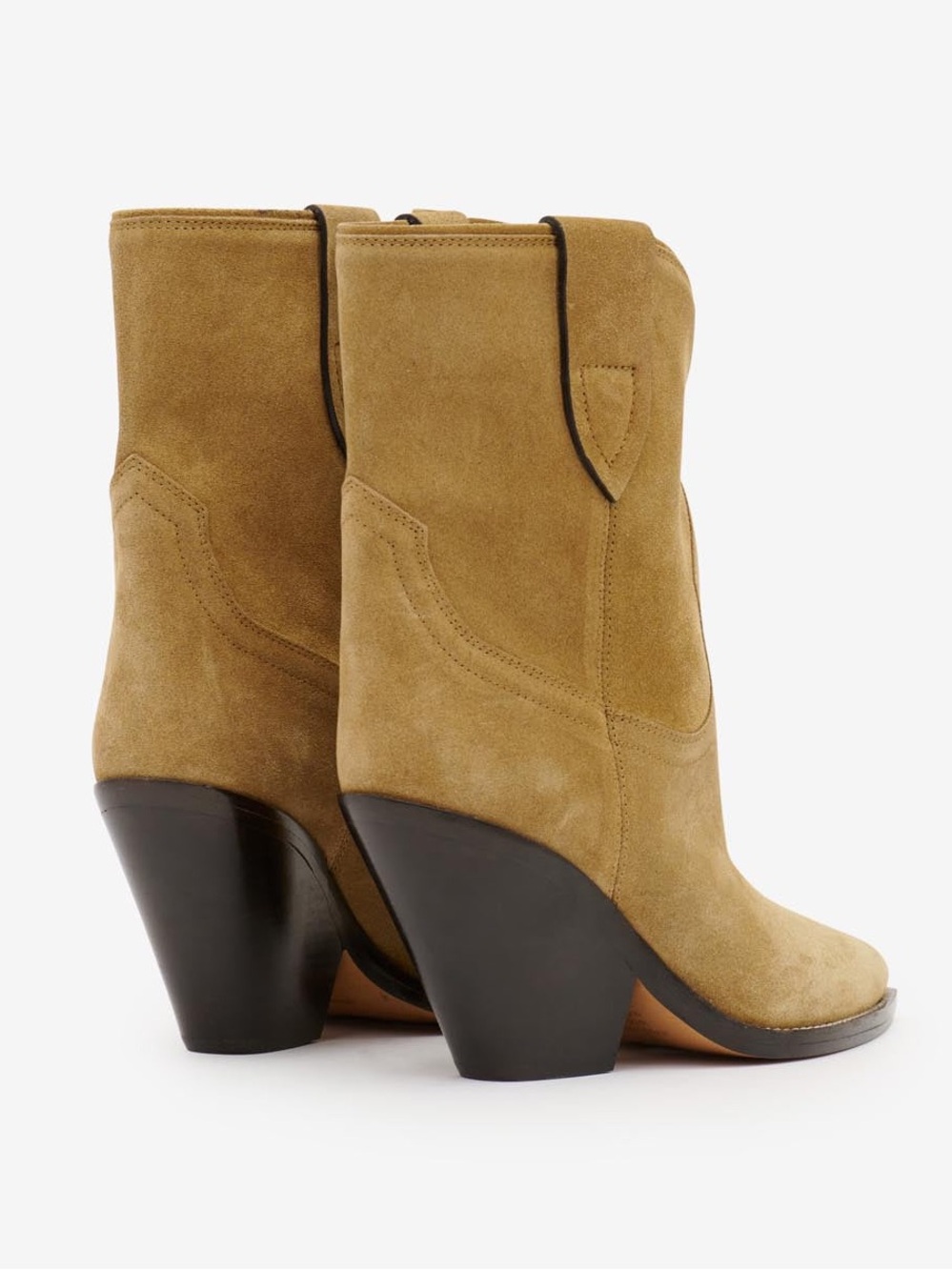 Isabel Marant Leyane Suede Taupe Western High-Heeled Cowboy Boots Size EU 39 - Picture 3 of 12